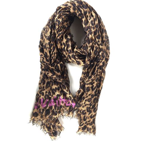 authentic louis vuitton leopard scarf|louis vuitton scarf women.